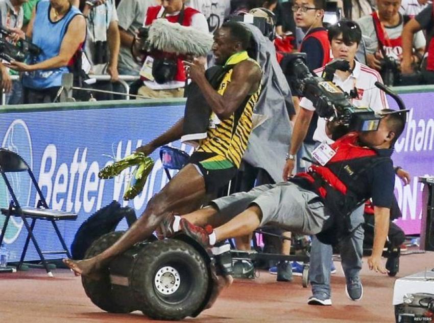 Usain Bolt'un kameramanla imtihanı