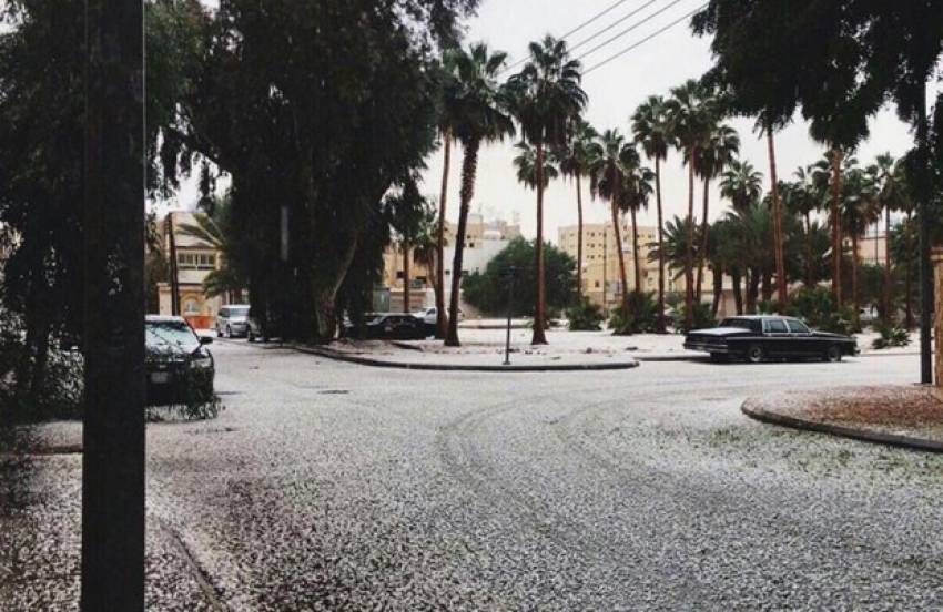 Suudi Arabistan'da çöle aniden kar yağdı