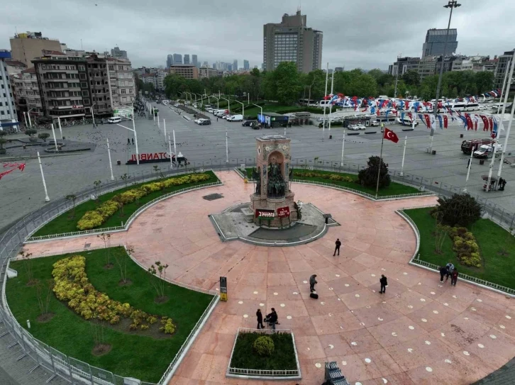 1 Mayıs kısıtlamalarından sonra boş kalan Taksim Meydanı