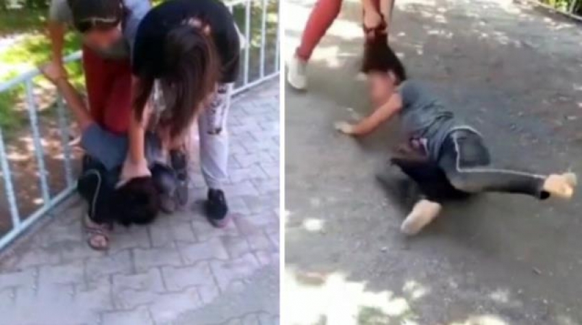 13 yaşındaki kız çocuğunu önce saçından tutup sürüklediler sonra da tekme tokat dövdüler