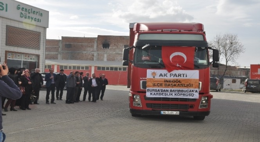 İnegöl AK Parti'den Bayırbucak'a iki TIR yardım
