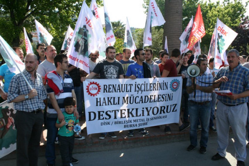 Renault işçilerine Mudanya’dan destek eylemi