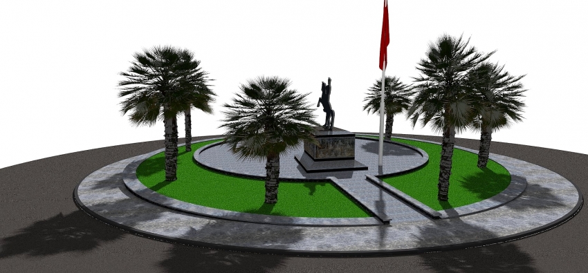 Karacabey'de Atatürk Anıtı'na çevre düzenlemesi