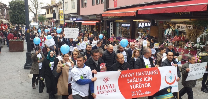 Bursa'da doktorlar diyabet için yürüdüler