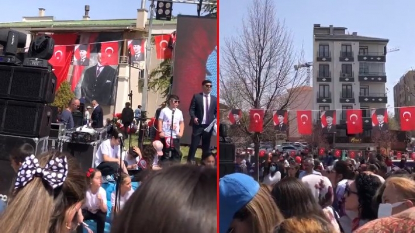 Kırşehir'de, 23 Nisan kutlamalarında çalınan Arapça şarkı...