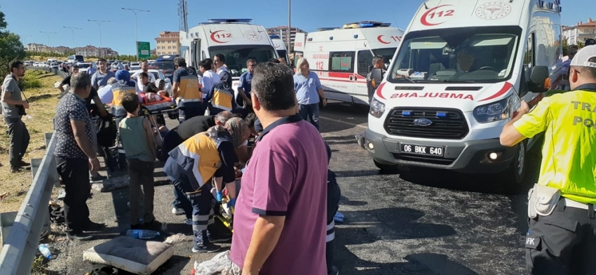 Ankara Çevre Yolu’nda korkutan kaza: 16 yaralı