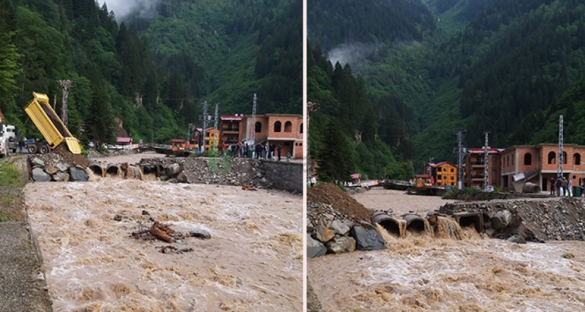 Trabzon'da etkili olan yağmur Uzungöl'ü de olumsuz etkiledi