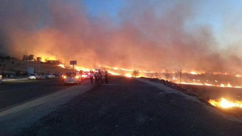 Diyarbakır'ın Kulp ilçesinde yangın çıktı