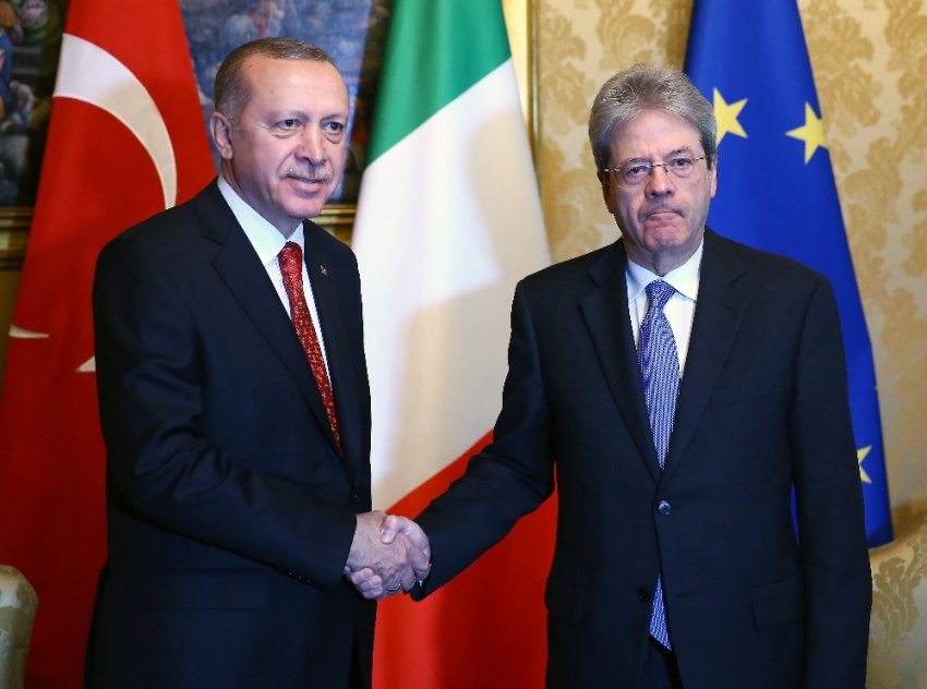 Cumhurbaşkanı Erdoğan, İtalya Başbakanını kabul etti