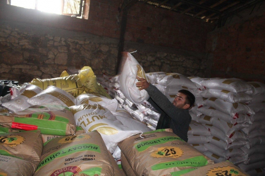 760 çiftçiye 320 ton tohum desteği verildi