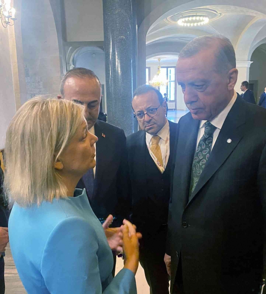 Cumhurbaşkanı Erdoğan, İsveç Başbakanı Andersson ile sohbet etti