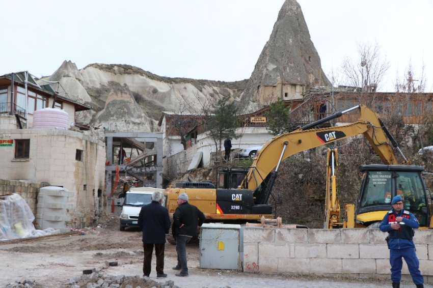 Kapadokya’daki otel yıkımına ara verildi