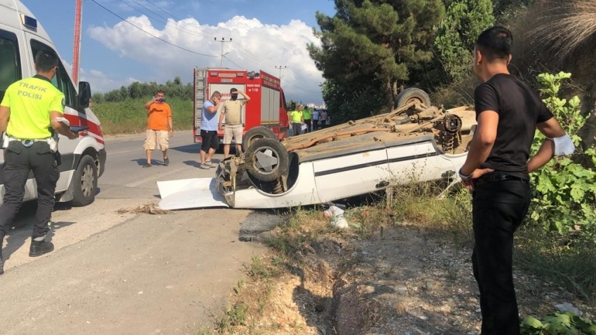 Bursa’da tekerleği kopan araç takla attı: 2 yaralı