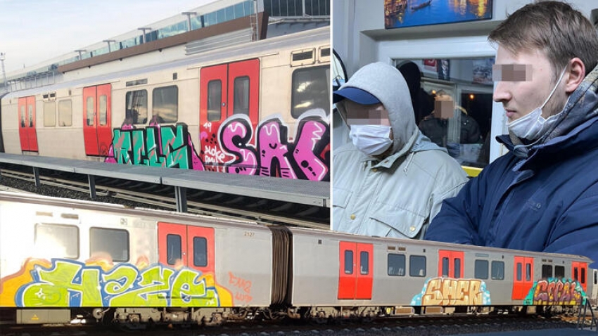 Rus gençlerden Başkent'te grafiti eylemi 