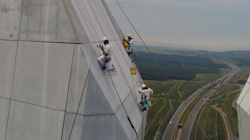 322 metrede nefes kesen çalışma havadan görüntülendi