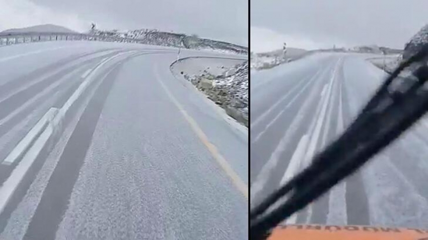 Erzurum'a yılın ilk karı düştü!