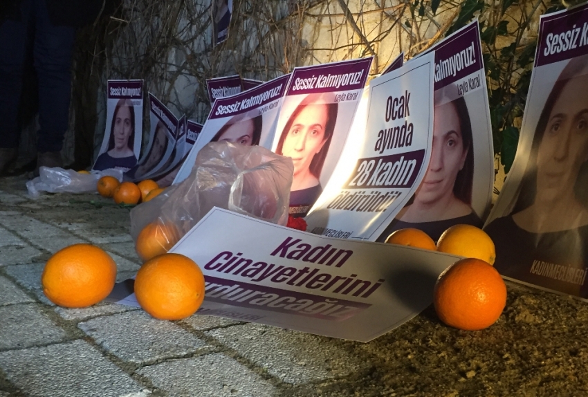 Şişli’de kadın cinayetlerine portakallı protesto