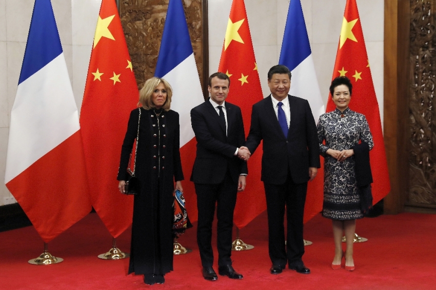 Macron ile Jinping bir araya geldi