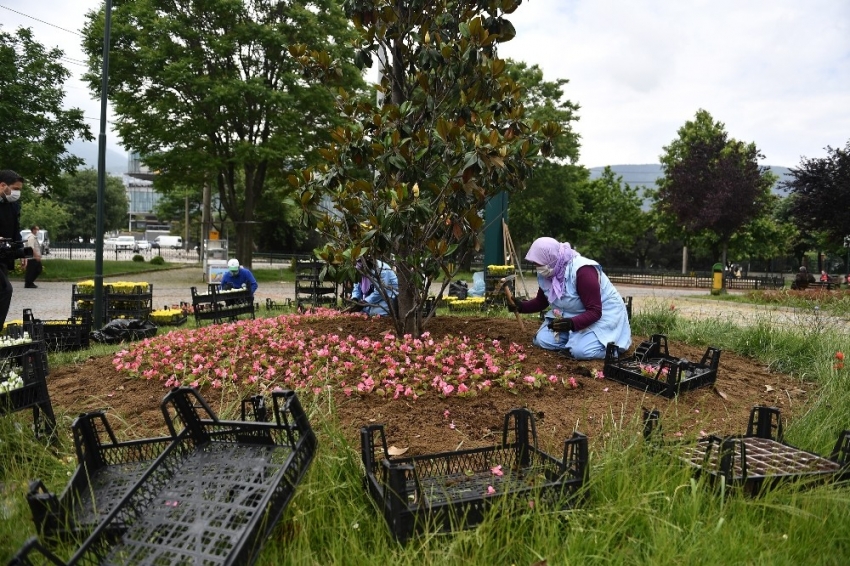 Osmangazi'de 200 bin çiçek toprakla buluşuyor