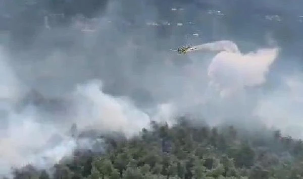 Göynüklü'deki yangına 3 gece görüşlü helikopter gönderildi