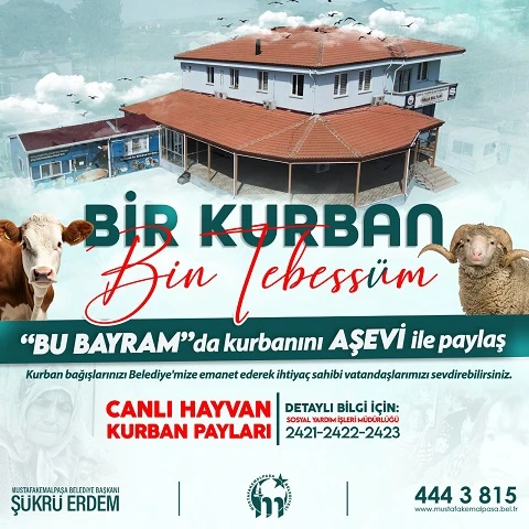Bursa Mustafakemalpaşa Belediyesi'nden ihtiyaç sahipleri için Kurban Bağışı Kampanyası 