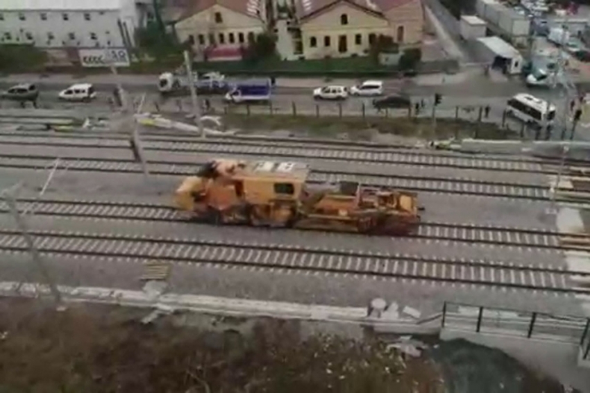 Kaza yapan demiryolu aracının görüntüleri ortaya çıktı