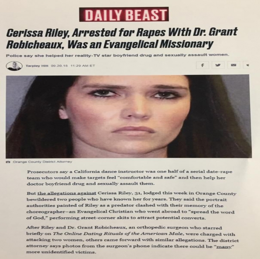 Evangelist Cerrisa Riley ve erkek arkadaşı tecavüzden tutuklandı