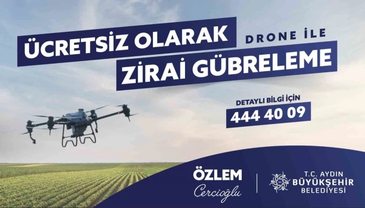 Çerçioğlu’ndan Aydın çiftçisine dronlu gübreleme desteği
