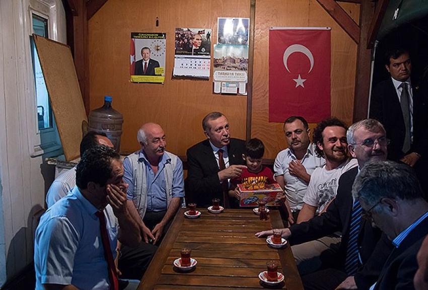 Erdoğan'dan taksicilere ziyaret