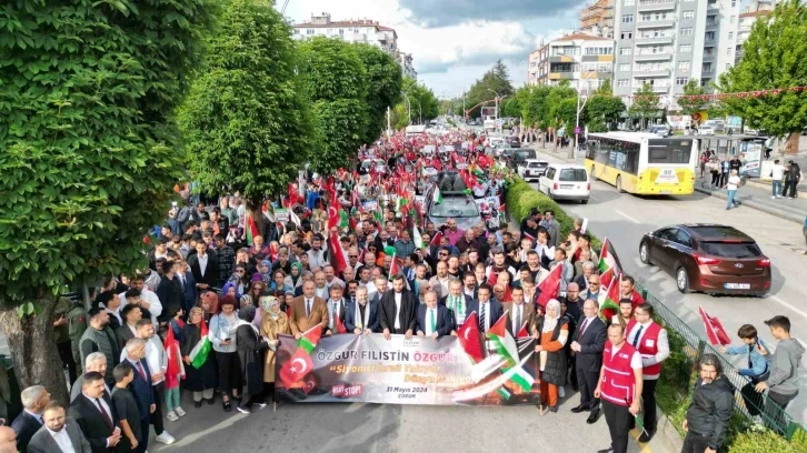 Çorum’da binlerce kişi özgür Filistin için yürüdü
