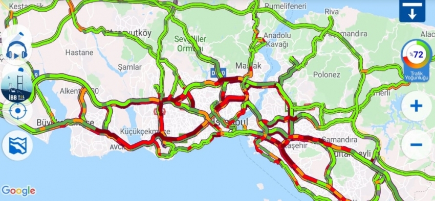 İstanbul trafiğinde tatil yoğunluğu