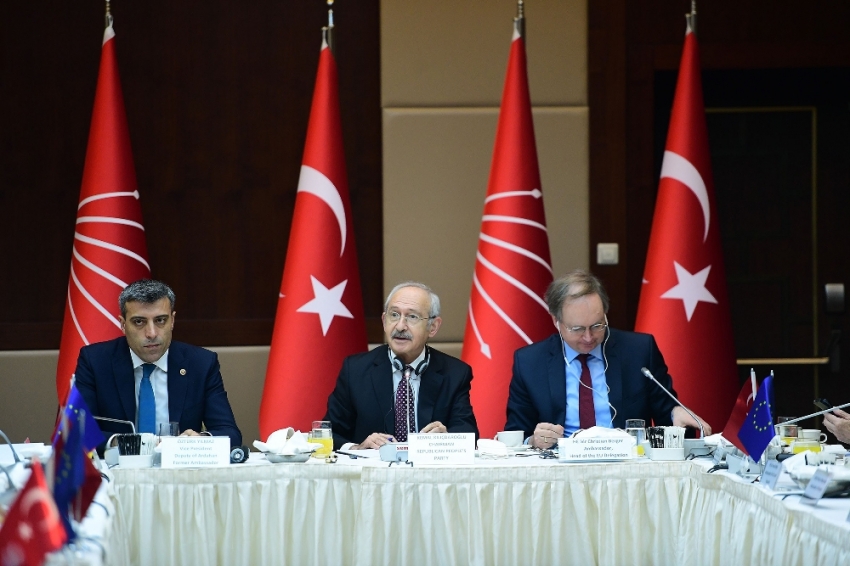 Kılıçdaroğlu AB üyesi ülkelerin büyükelçileriyle görüştü