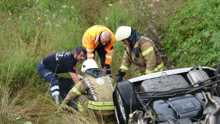Çekmeköy’de takla atan aracın sürücüsü hayatını kaybetti
