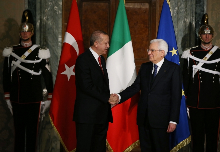 Cumhurbaşkanı Erdoğan, İtalyan mevkidaşıyla bir araya geldi