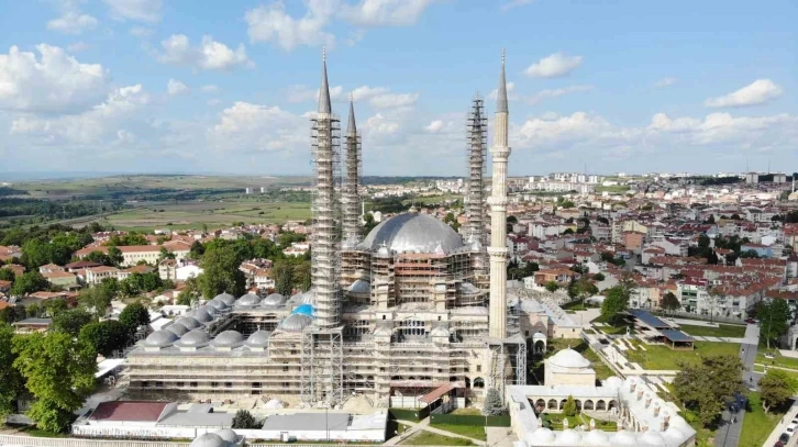 Edirne Selimiye Camii’nde restorasyon çalışmaları sürüyor
