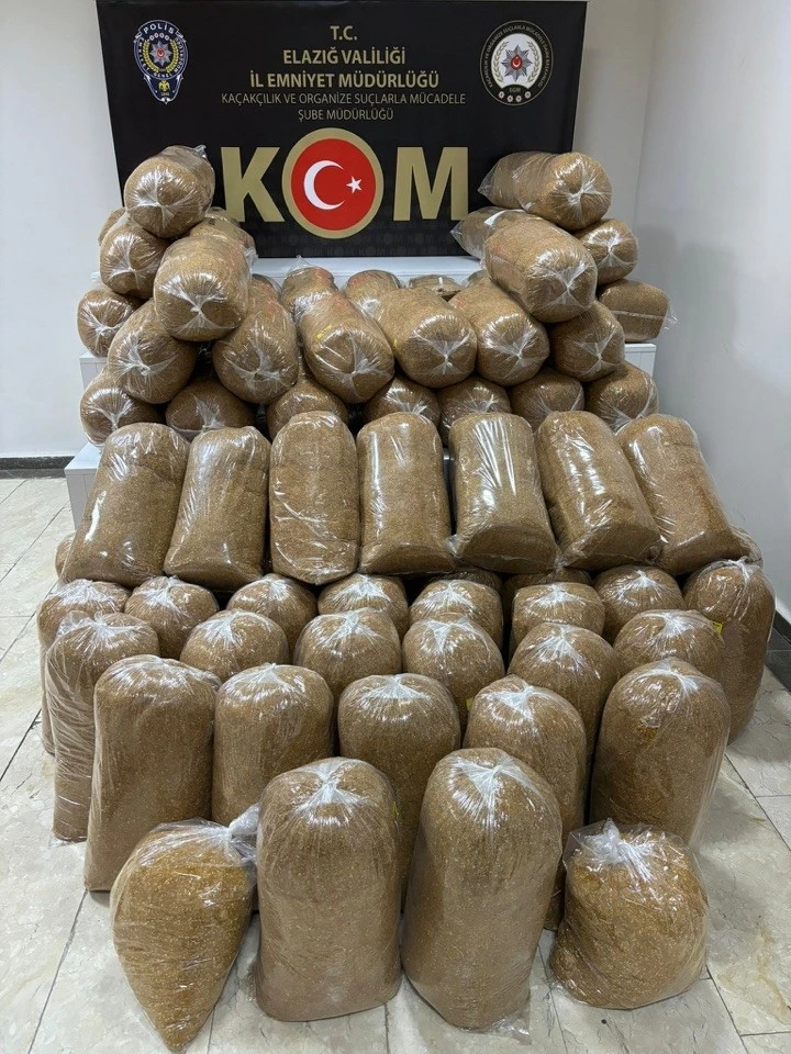 Elazığ’da 425 kilo kaçak tütün ele geçirildi
