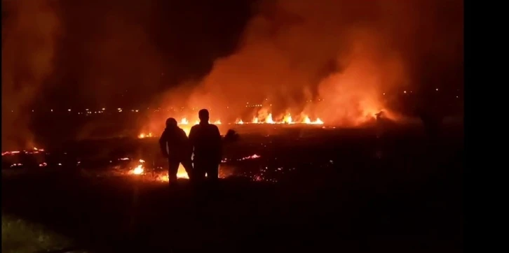 Erzincan’da anız yangını
