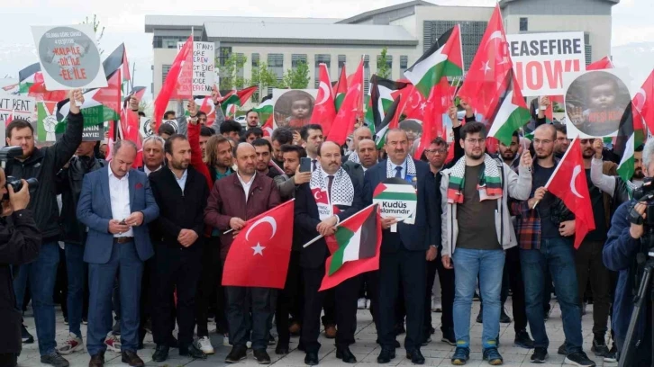 Erzurum’dan Filistin’e destek için yürüdüler
