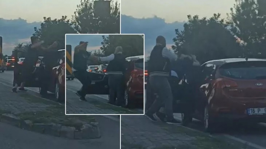 Bursa'da şoförlerin yol ortasındaki kavgası 