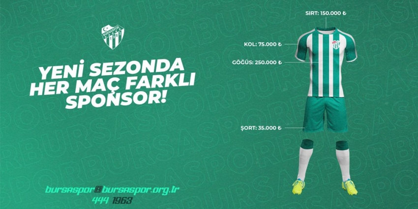 Bursaspor her maç farklı sponsorla sahaya çıkacak