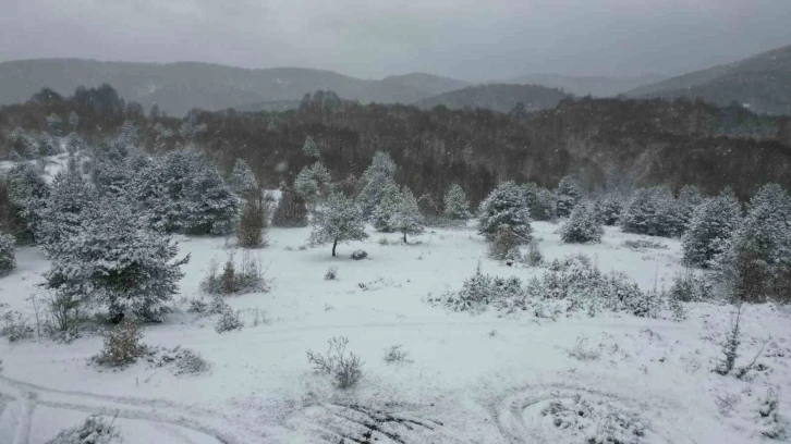 Kocaeli’nin dağlarına lapa lapa kar yağıyor
