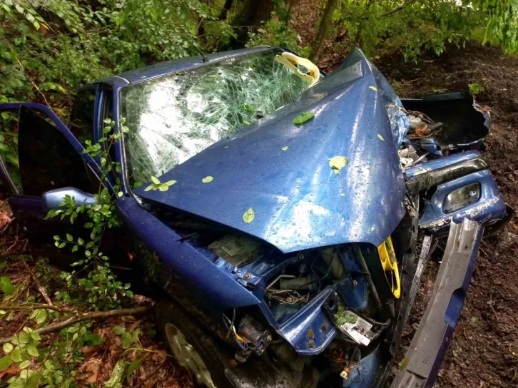 Kontrolden çıkan otomobil ağaca çarptı: 2’si ağır 3 yaralı
