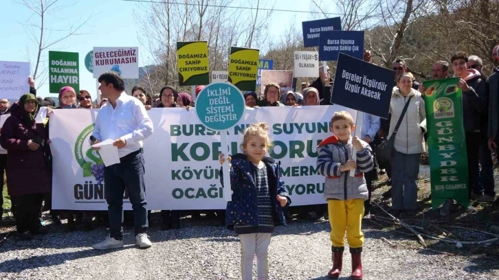 Bursa'da köylüler mermer ocağına karşı eylem yaptı