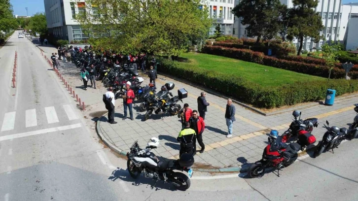 Bursa'da motosikletliler hemofiliye farkındalık için sürdü