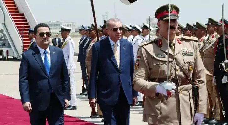 Cumhurbaşkanı Erdoğan, Irak'ta resmi törenle karşılandı