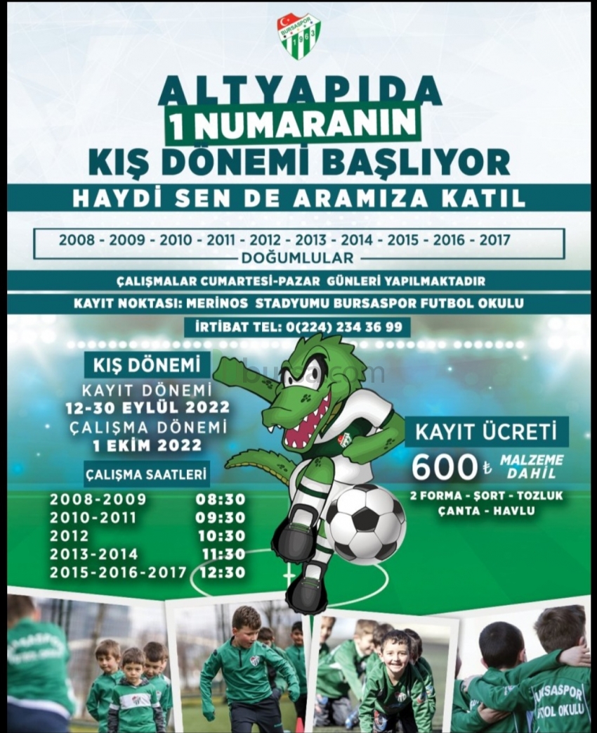 Bursaspor Futbol Okulları Geleceğin Yıldızlarını Arıyor!