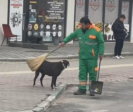 Bursa'da temizlik görevlisinin hayvan sevgisi yüzleri gülümsetti