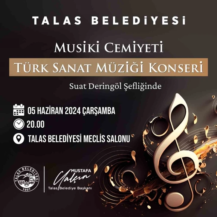 Talas Musiki Cemiyeti’nden sanat müziği konseri

