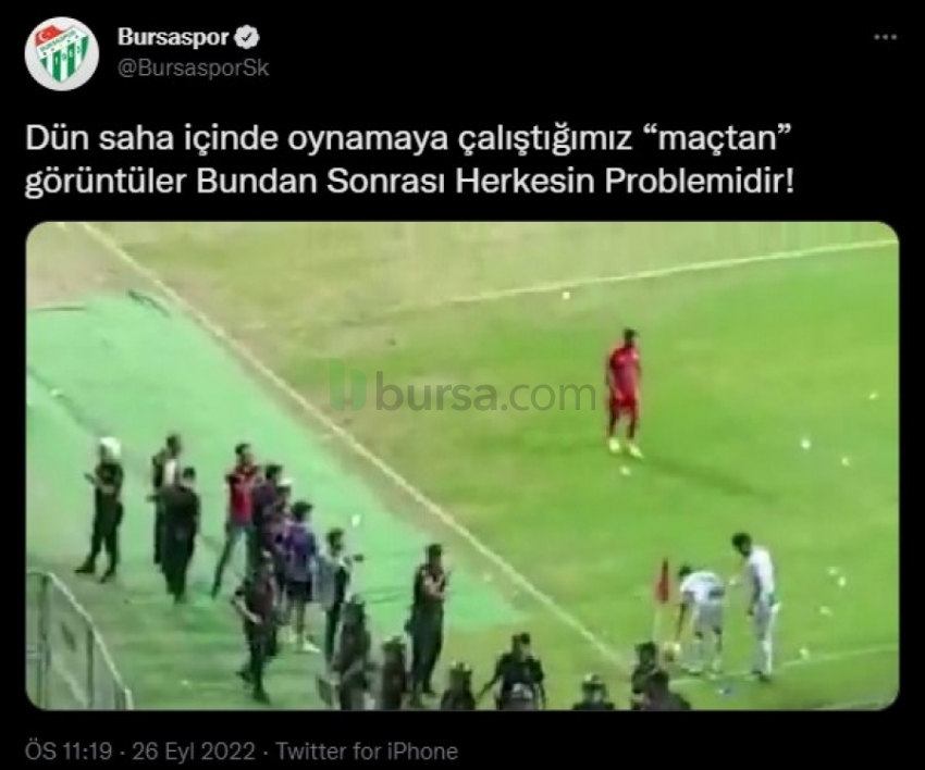 Bursaspor olayların videosunu yayınladı!