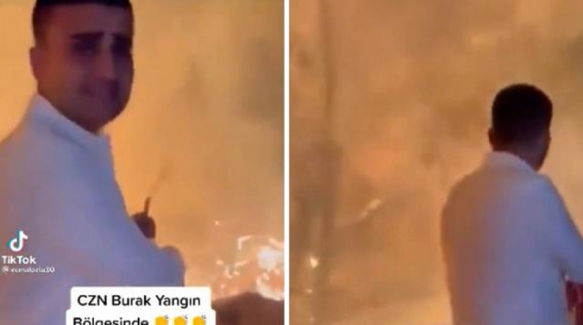 Yangın bölgesinde şov yapan CZN Burak'a büyük tepki